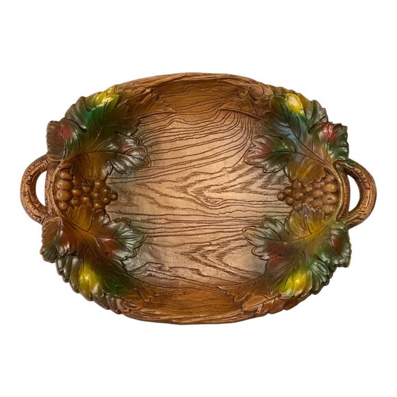 Mid-Century Multi Prod., Inc. USA Molded Resin Grapevine Serving Tray - Picture 1 of 5